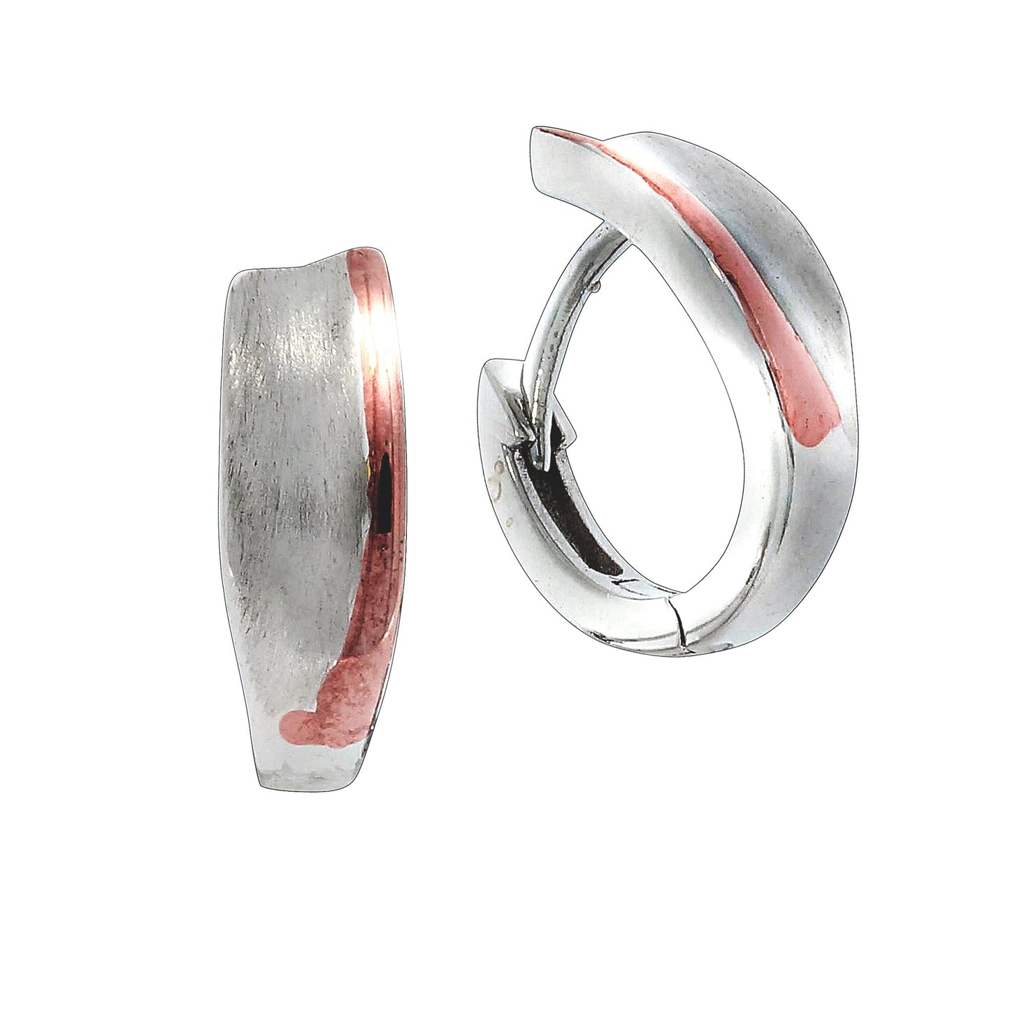 Klappcreolen 925/- Sterling Silber rotvergoldet (teil) 1,5cm