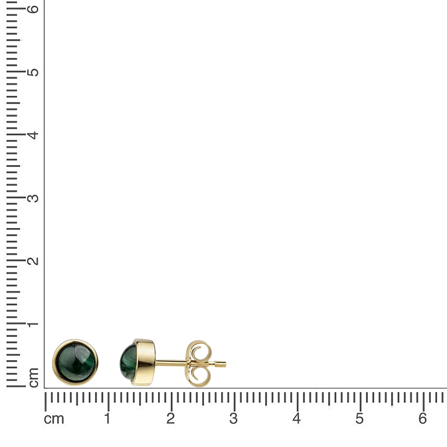 Ohrstecker 375/- Gelbgold Malachit 375/- Gold 0,6cm Malachit