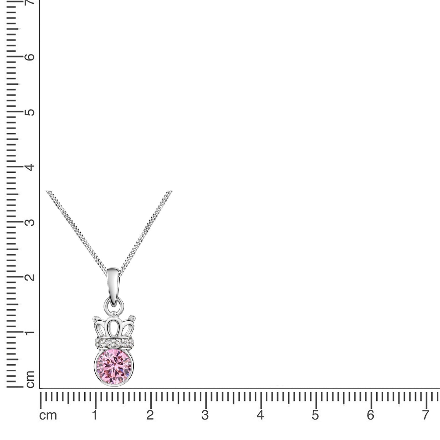 Anhänger mit Kette Panzerkette 925/- Sterling Silber rhodiniert 38,0cm Zirkonia