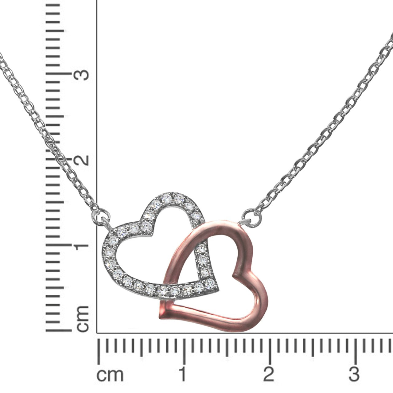 Schmuck Collier Damen 925 Silber Herz Zirkonia 42+3cm günstig kaufen