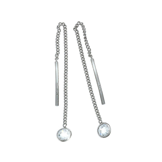 Schmuck Durchzieh-Ohrringe 925er Sterling Silber ZIrkonia 5,8cm, 1 Paar günstig kaufen