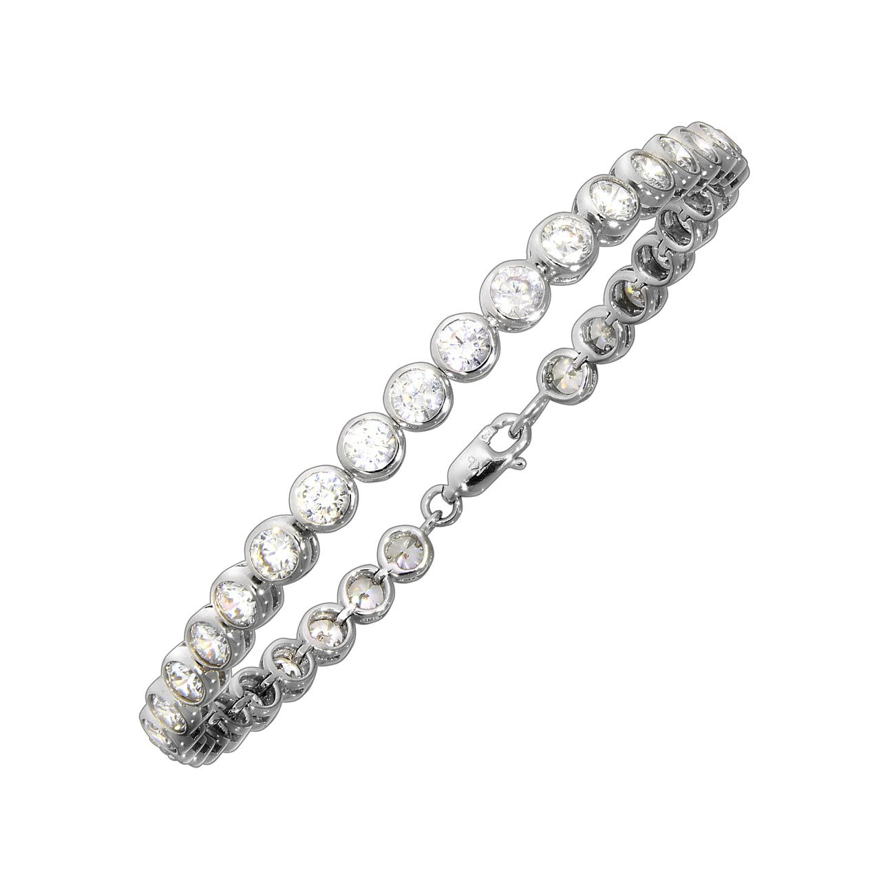 Schmuck Armband Damen Silber 925 rhodiniert 34x Zirkonia 19,5cm günstig kaufen