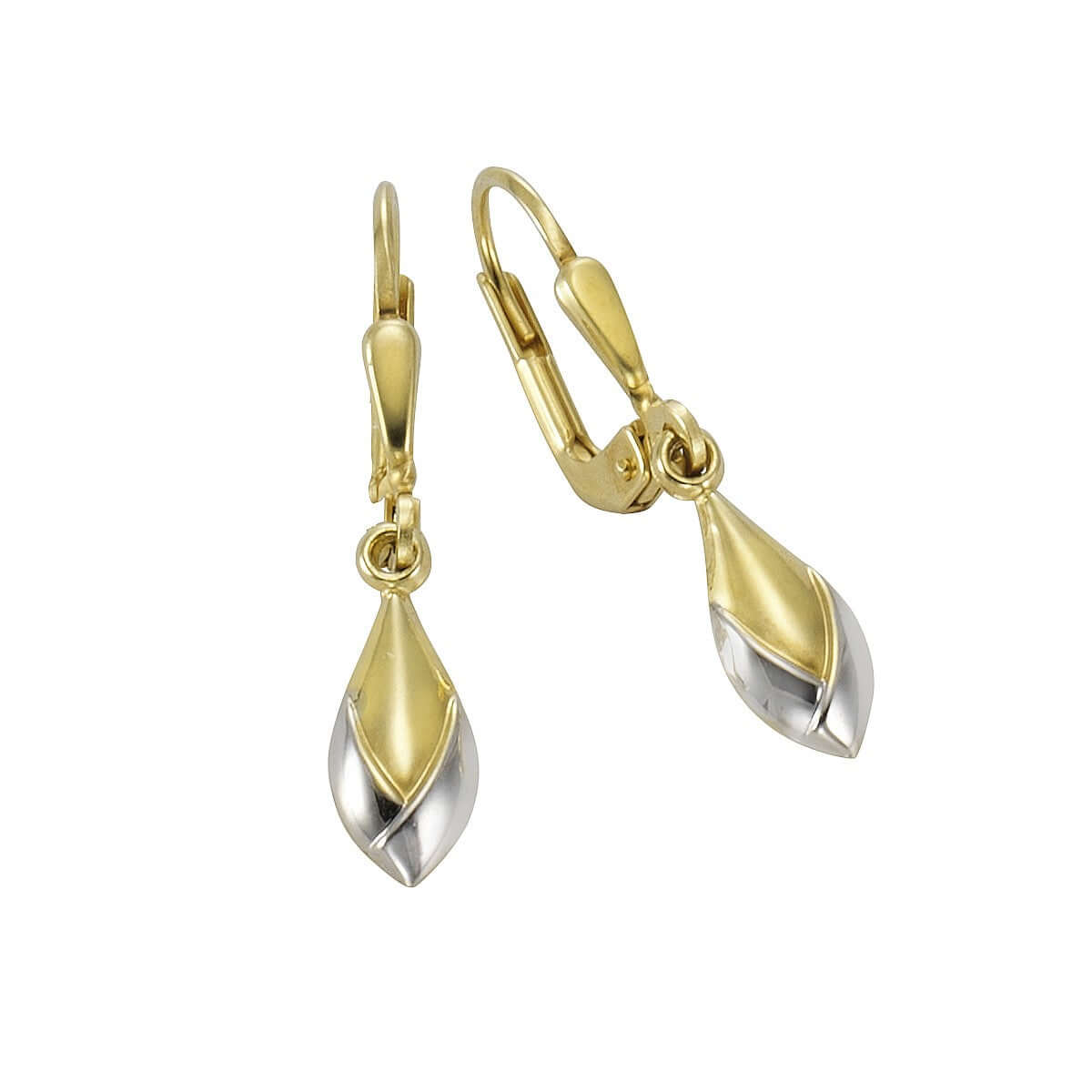 Schmuck-Ohrhänger Ohrringe 333er Gold bicolor 26mm lang 2,6cm,