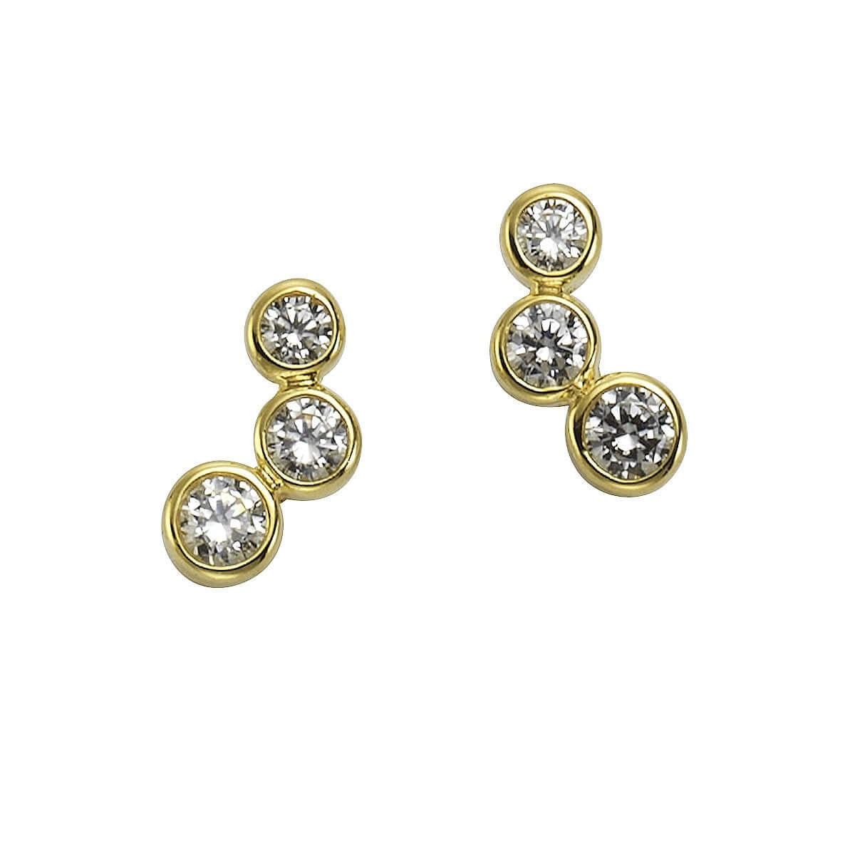 Schmuck Ohrstecker Damen 333 Gold 6x Zirkonia weiß 0,9cm, 1 Paar günstig kaufen