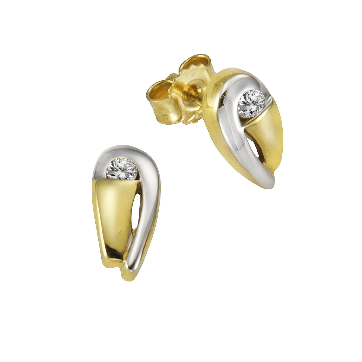 Ohrstecker 333/- Gold 0,9cm Zirkonia