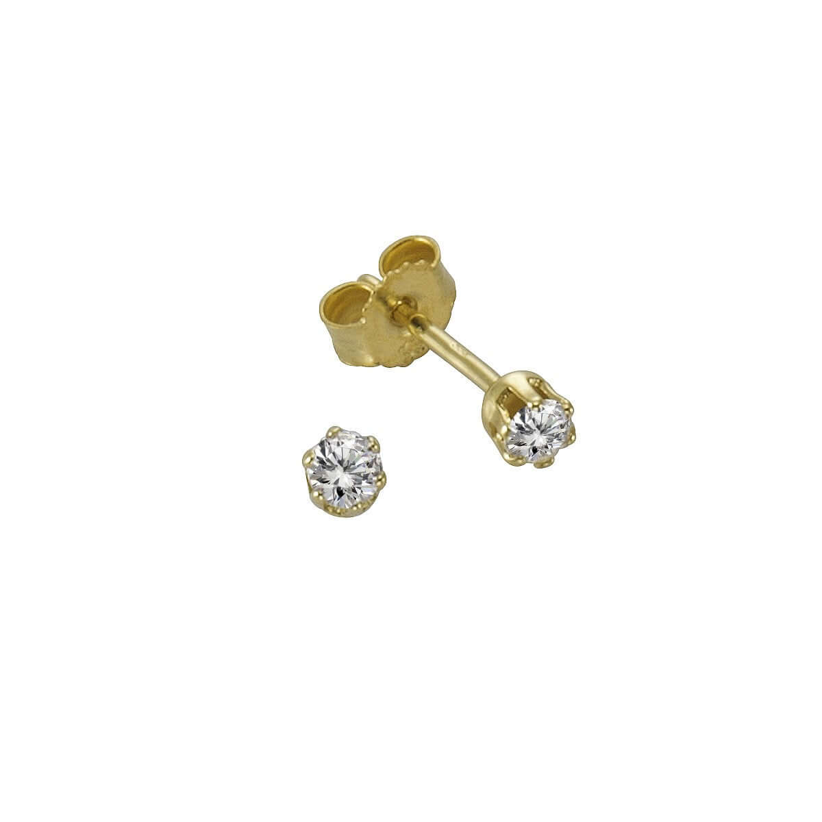 Schmuck Ohrstecker Damen 333 Gold Zirkonia weiß 2,75mm 1,3cm, 1 Paar günstig kaufen