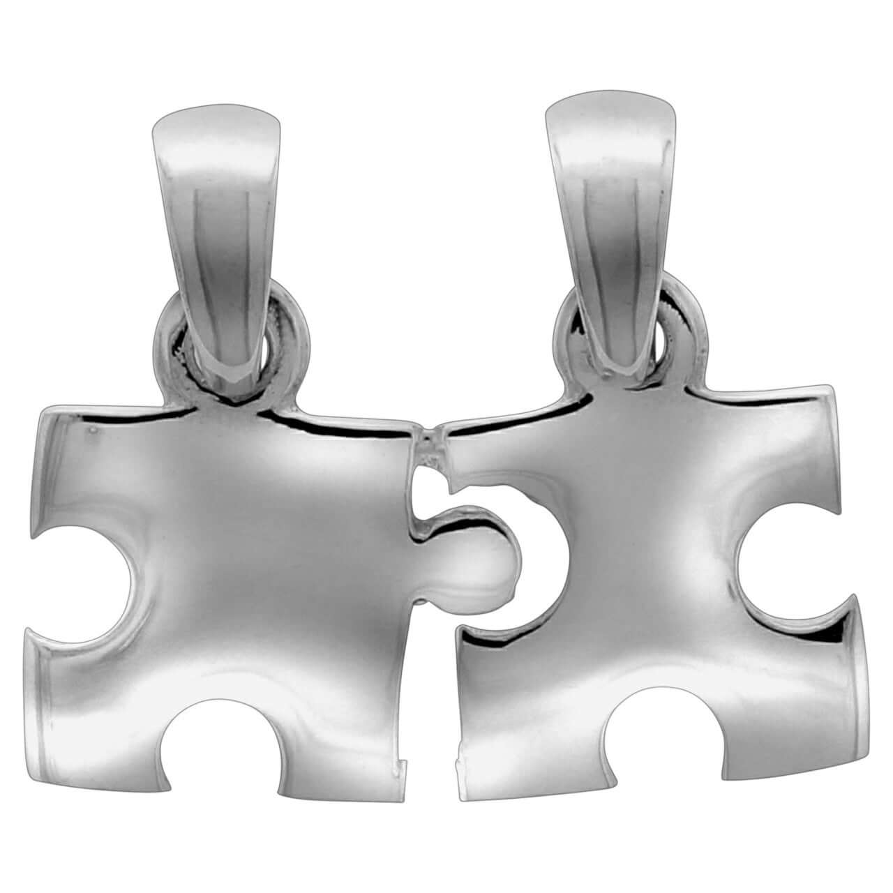 Schmuck Halsketten-Anhänger Unisex 925 Sterling Silber rhodiniert 2tlg. Puzzle 1,7cm günstig kaufen