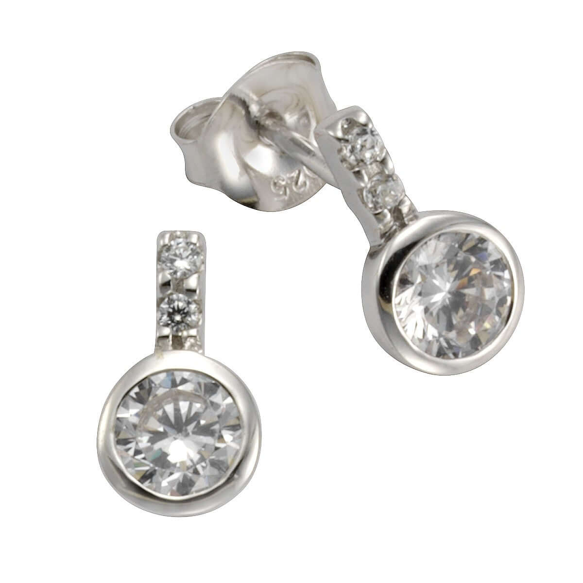 Schmuck Ohrstecker Damen Silber 925 Zirkonia weiß 1,1cm, 1 Paar günstig kaufen