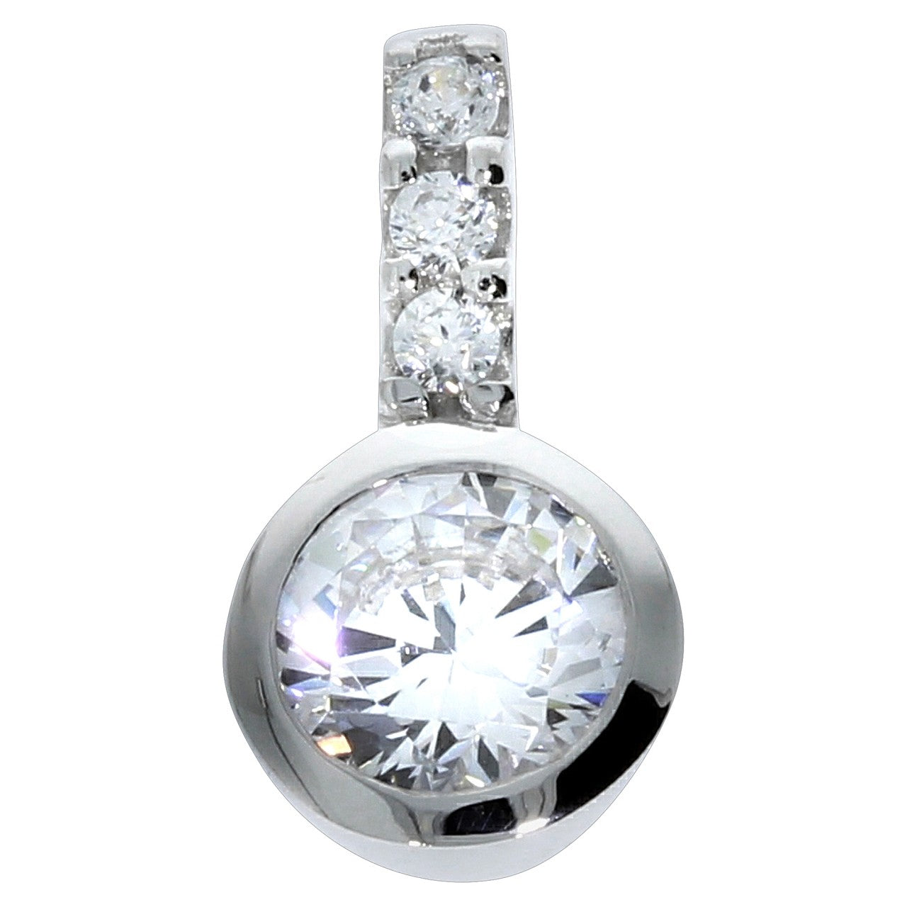 Schmuck Halsketten-Anhänger Damen Silber 925 rhodiniert Zirkonia 1,4cm günstig kaufen