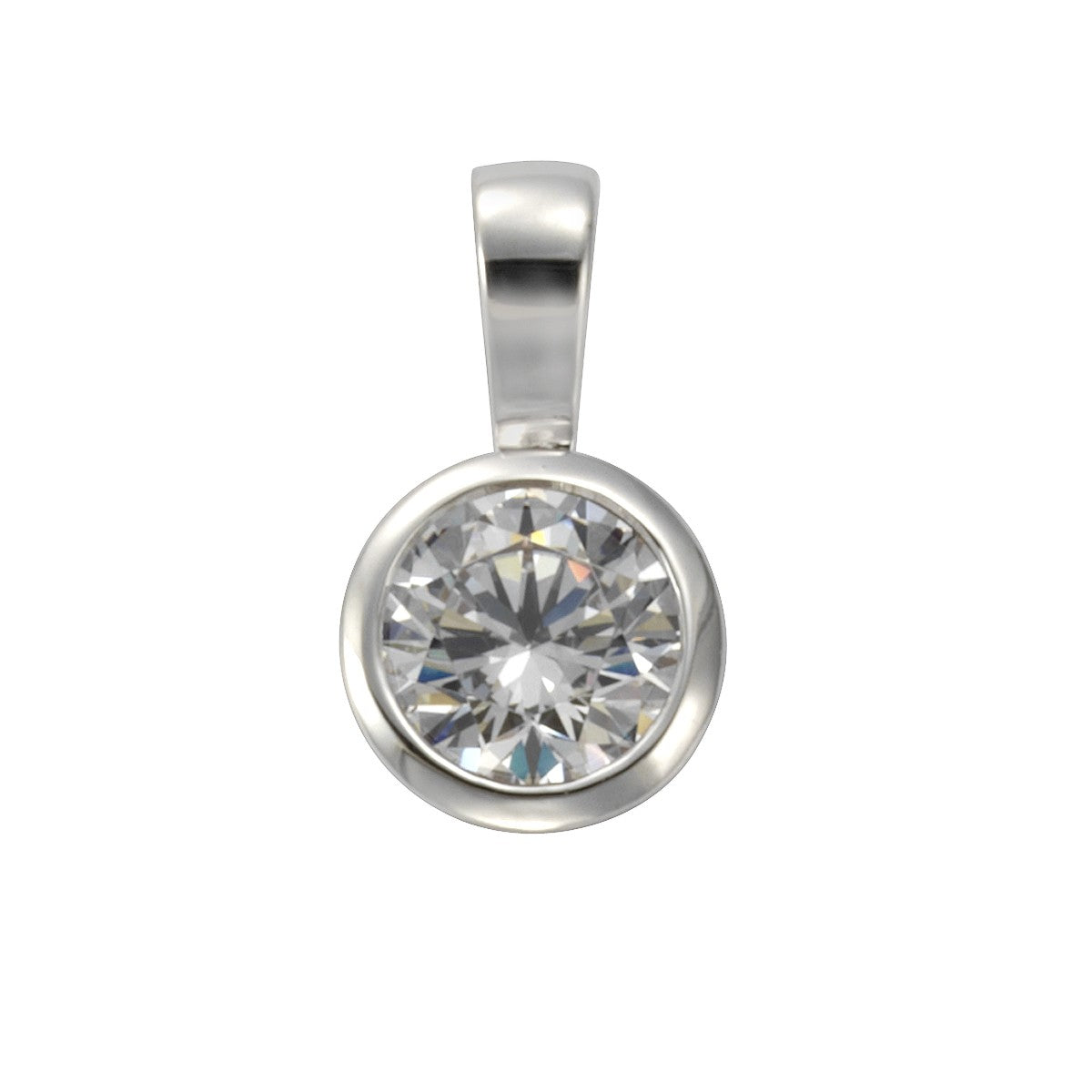 Schmuck Halsketten-Anhänger Damen Silber 925 rhodiniert Zirkonia 1,5cm günstig kaufen