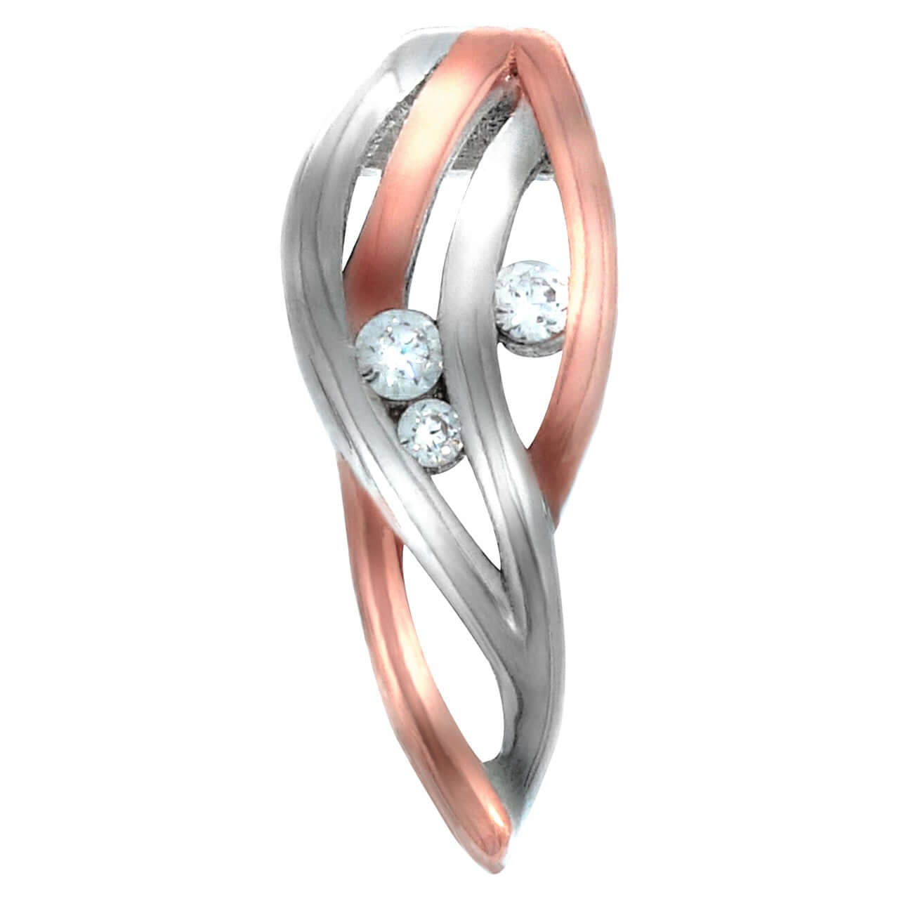 Schmuck Halsketten-Anhänger Damen Silber 925 rotvergoldet 3x Zirkonia 1,80cm günstig kaufen