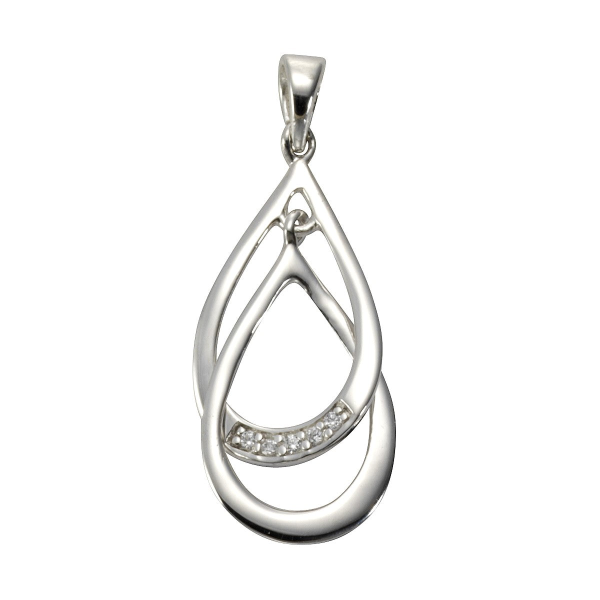 Schmuck Halsketten-Anhänger Damen Silber 925 rhodiniert 5x Zirkonia 2,8cm günstig kaufen