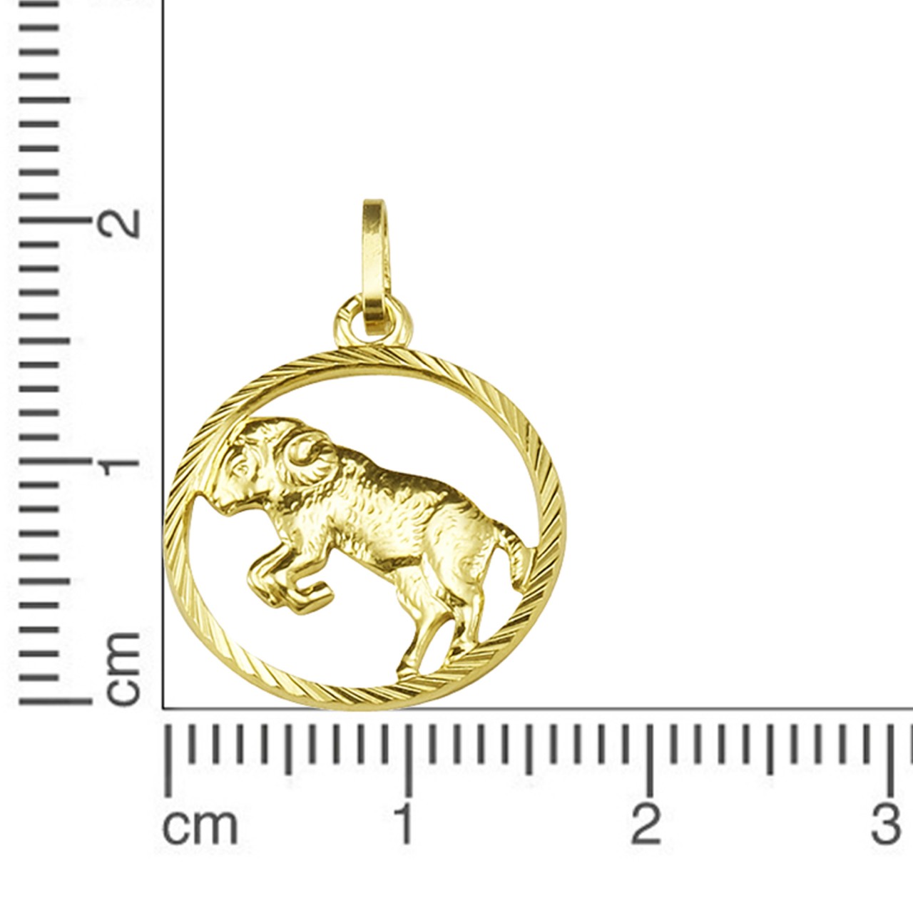 Schmuck Halsketten-Anhänger Unisex 333er Gelbgold Sternzeichen Widder 2,1cm günstig kaufen