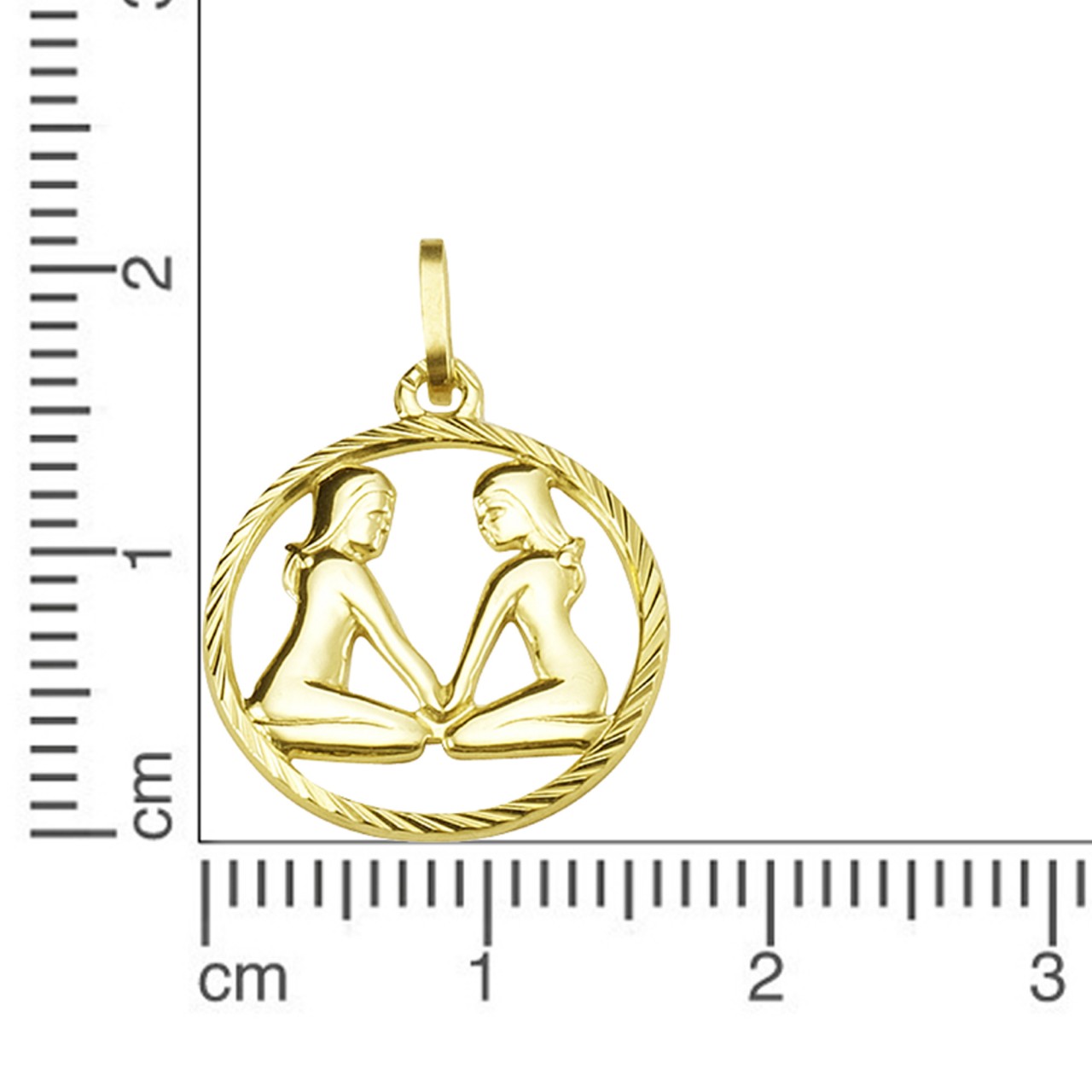 Schmuck Halsketten-Anhänger Unisex 333er Gelbgold Sternzeichen Zwillinge 2,1cm günstig kaufen
