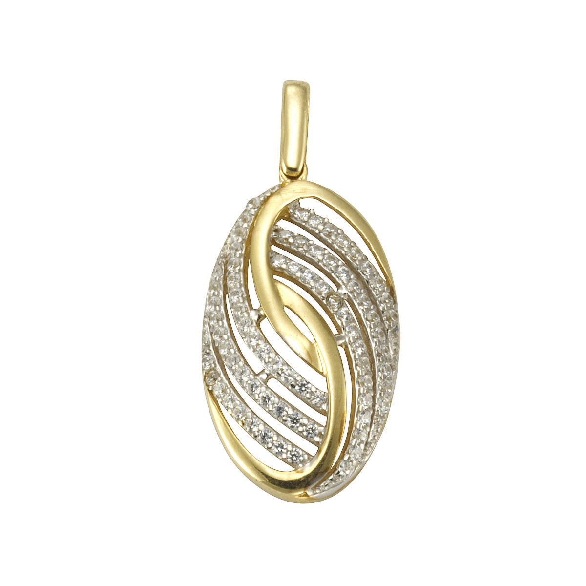 Anhänger 375/- Gelbgold mit 74 Zirkonia-Steinen