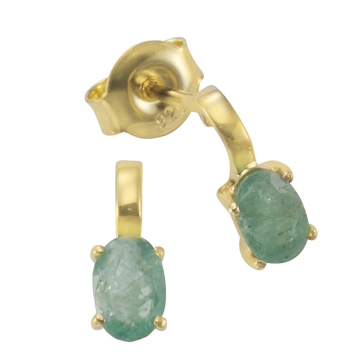 Ohrstecker 333/- Gold 1,0cm Smaragd