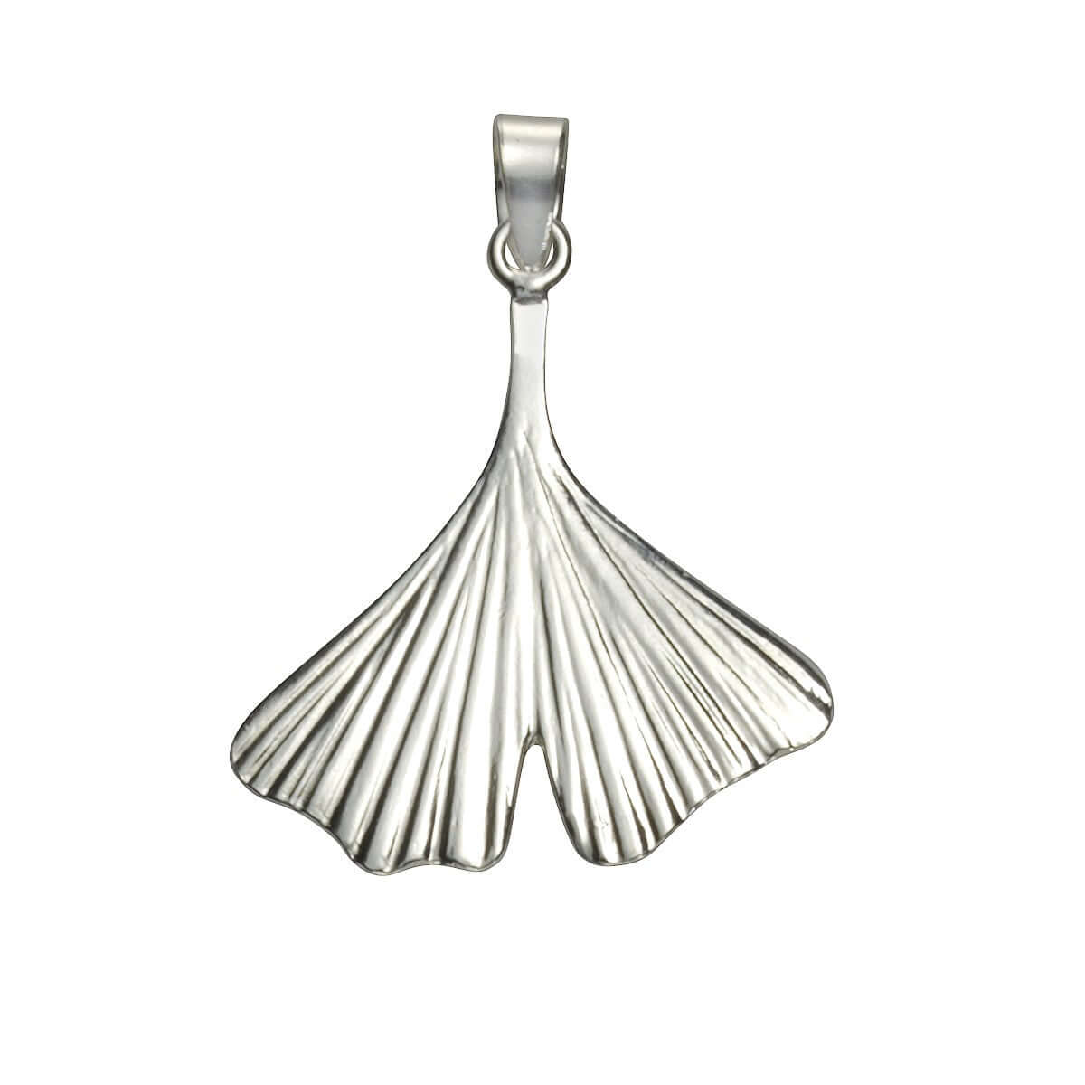 Schmuck Halsketten-Anhänger Damen 925er Sterling Silber Ginkgo 2,70cm günstig kaufen