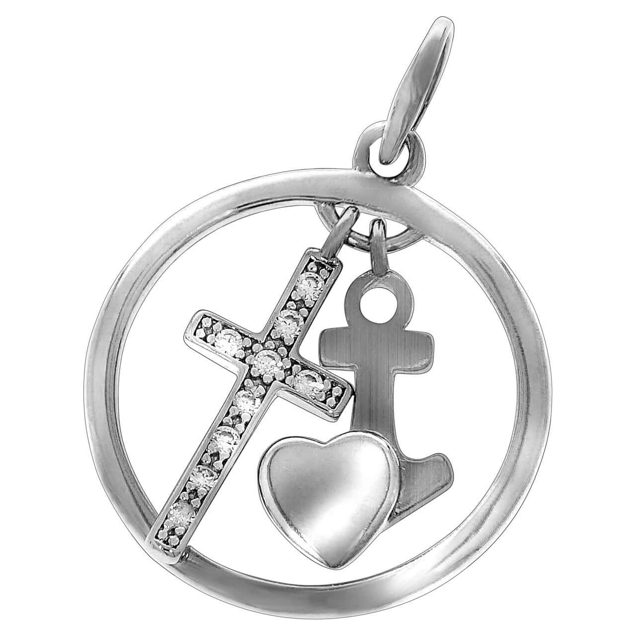 Schmuck Halsketten-Anhänger Damen 925 Silber Kreuz Zirkonia 3,0cm günstig kaufen