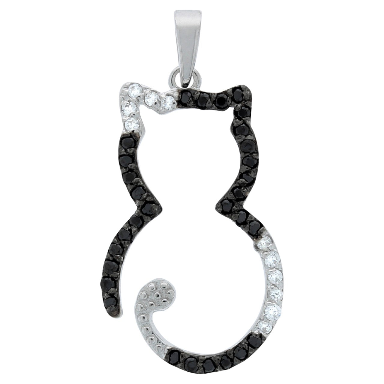 Schmuck Halsketten-Anhänger Damen 925er Sterling Silber Zirkonia Katze 3,1cm günstig kaufen