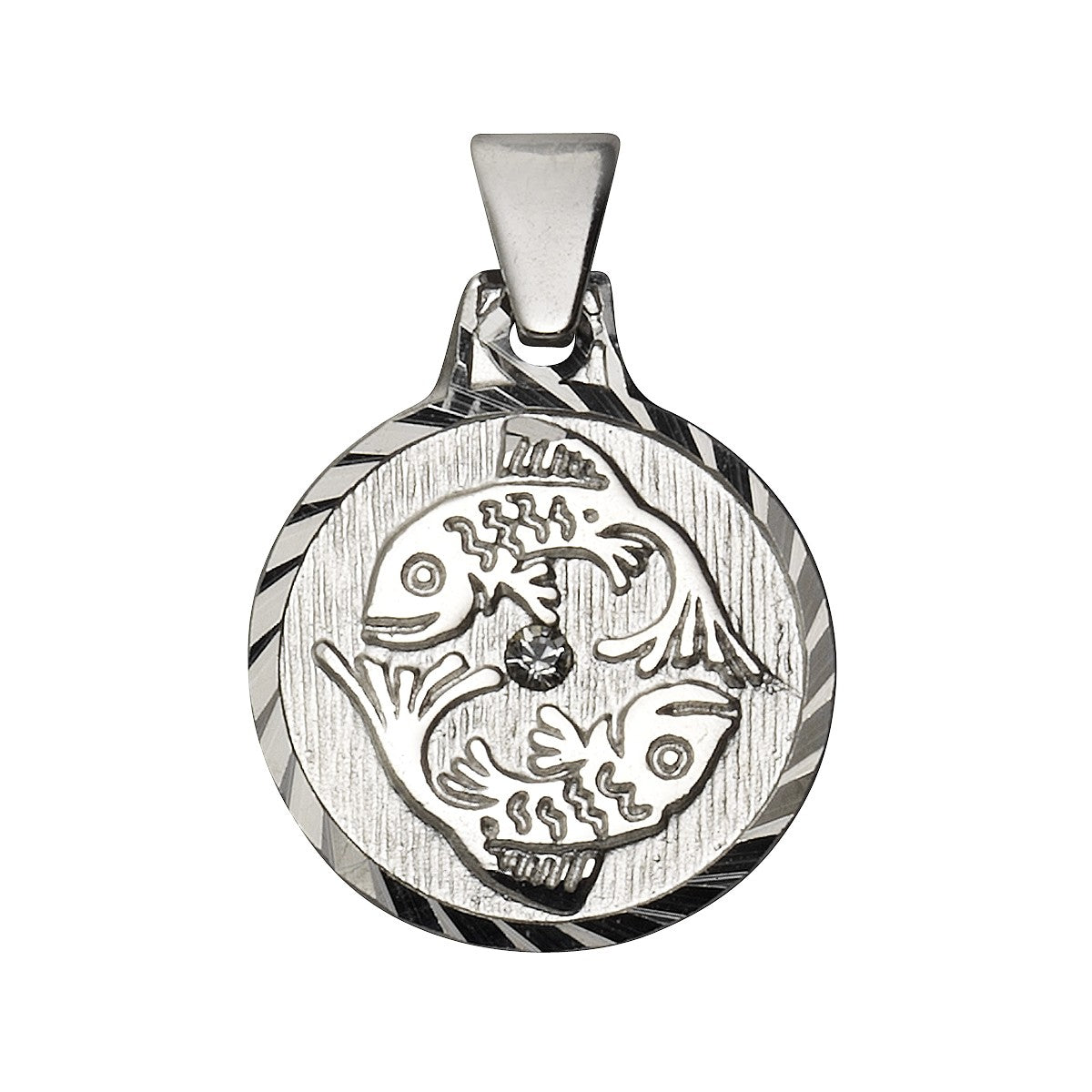 Schmuck Halsketten-Anhänger Unisex 925er Sterling Silber rhod. Sternzeichen Fische 1,7cm günstig kaufen