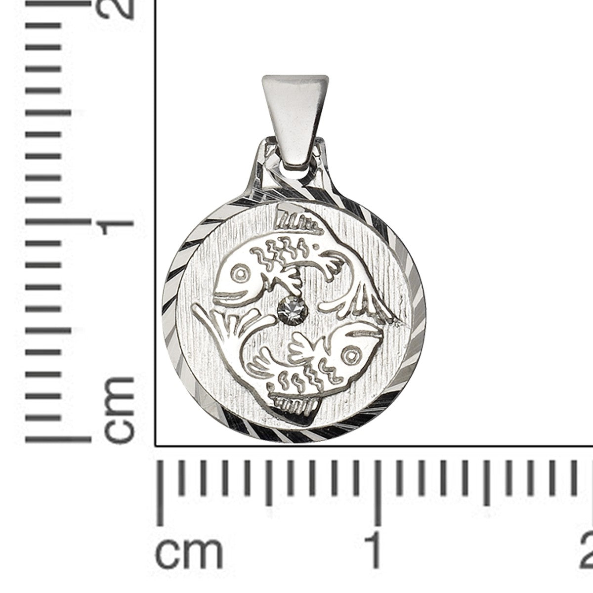 Schmuck Halsketten-Anhänger Unisex 925er Sterling Silber rhod. Sternzeichen Fische 1,7cm günstig kaufen