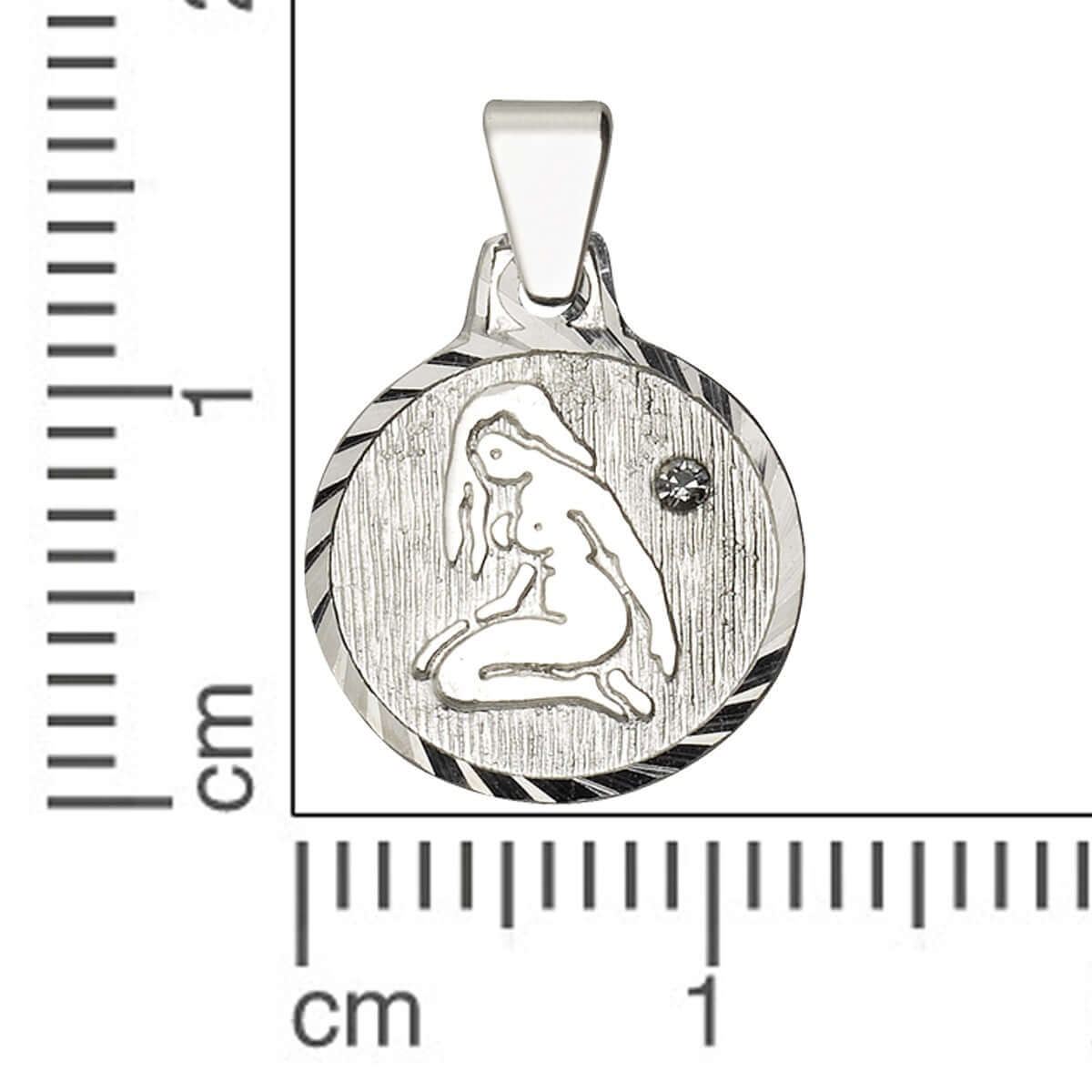 Schmuck Halsketten-Anhänger Unisex 925er Sterling Silber rhod. Sternzeichen Jungfrau 1,7cm günstig kaufen
