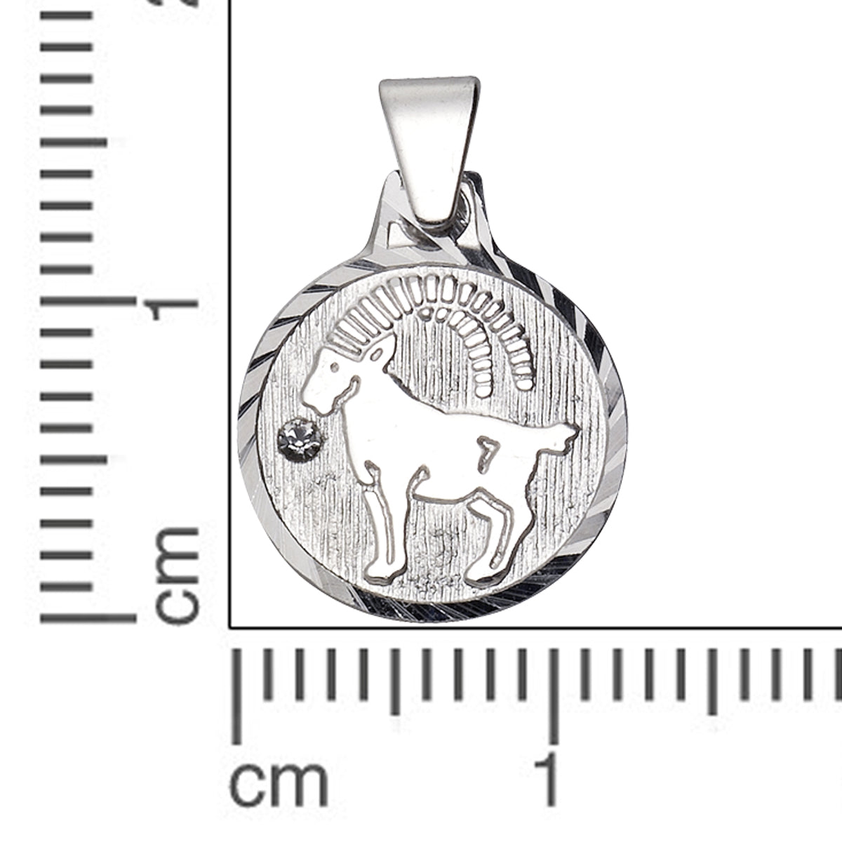 Anhänger 925/- Sterling Silber rhodiniert 1,7cm Kristall