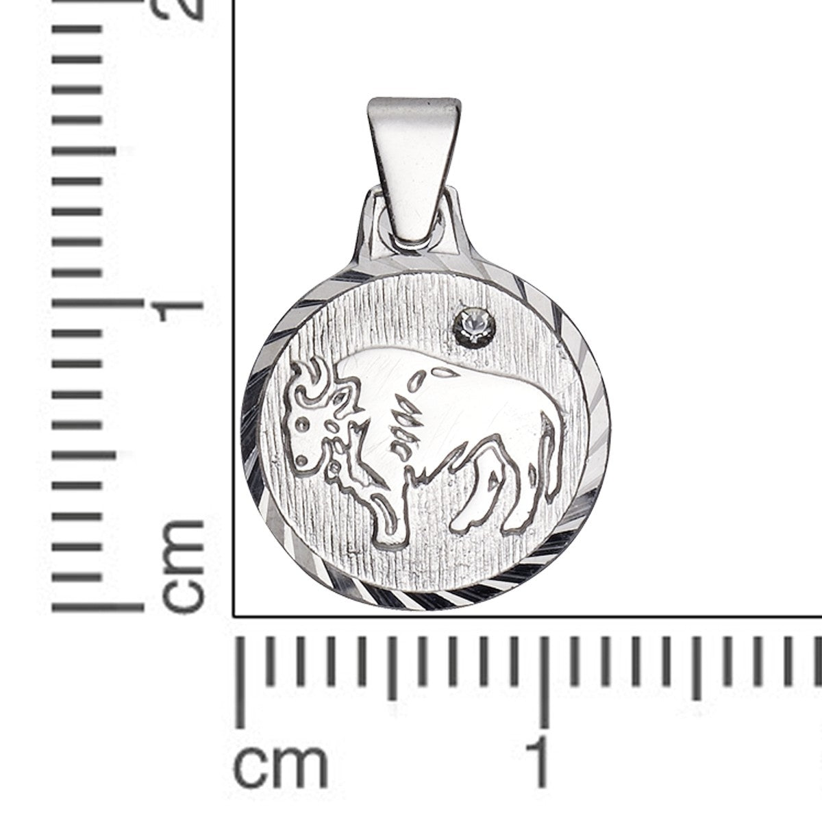 Schmuck Halsketten-Anhänger Unisex 925er Sterling Silber rhod. Sternzeichen Stier 1,7cm günstig kaufen