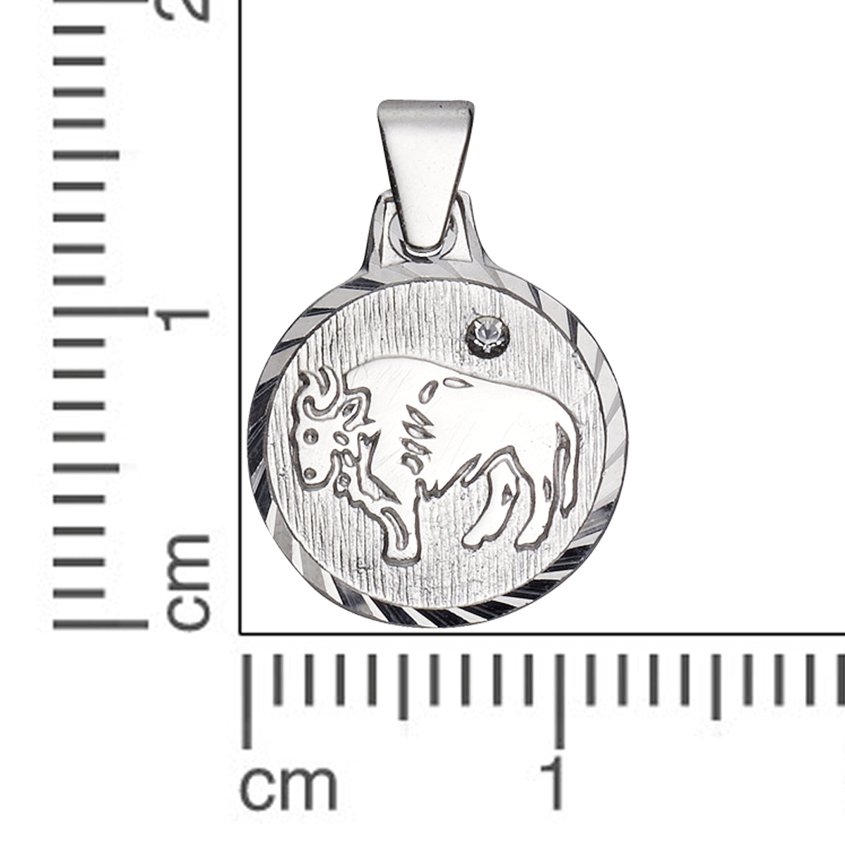 Anhänger 925/- Sterling Silber rhodiniert 1,7cm Kristall