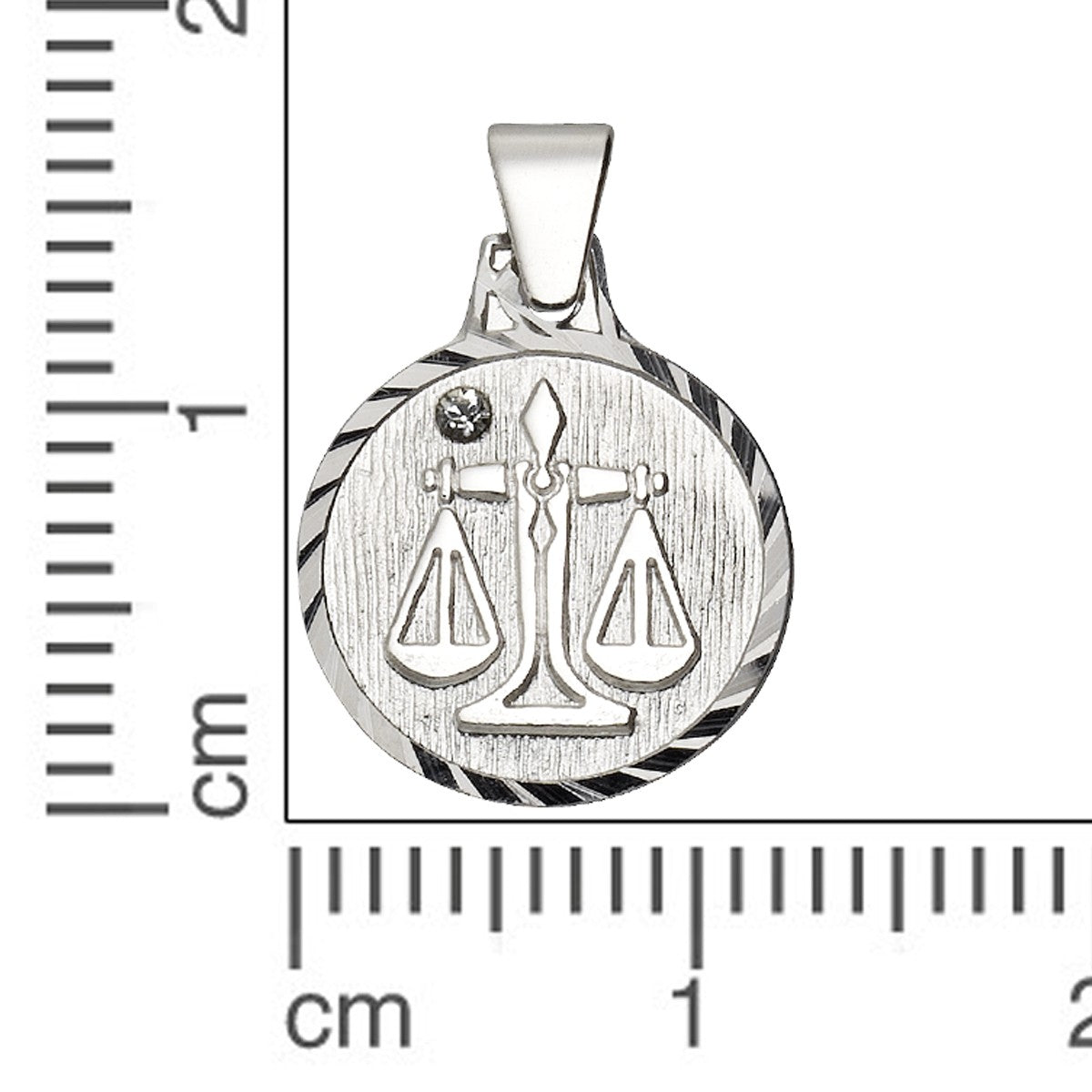 Schmuck Halsketten-Anhänger Unisex 925er Sterling Silber rhod. Sternzeichen Waage 1,7cm günstig kaufen
