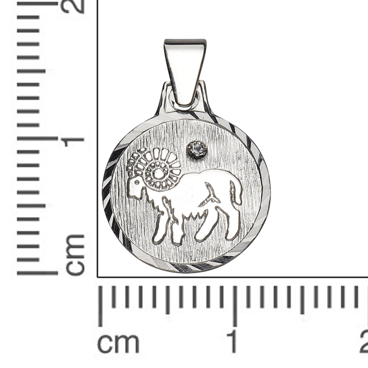 Anhänger 925/- Sterling Silber rhodiniert 1,7cm Kristall