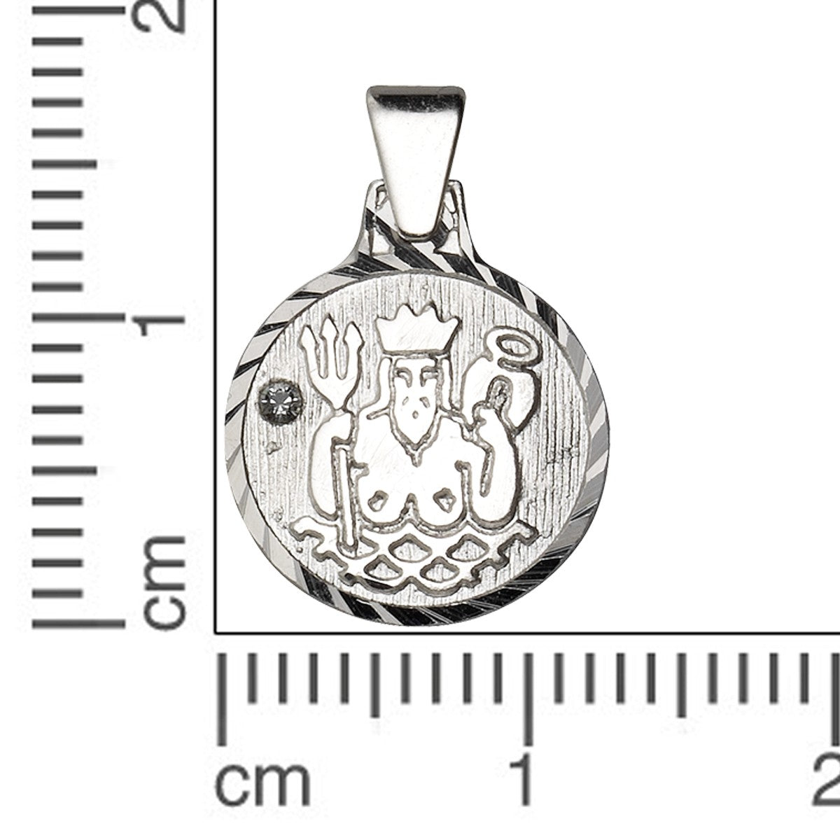 Schmuck Halsketten-Anhänger Unisex 925er Sterling Silber rhod. Sternzeichen Wassermann 1,7cm günstig kaufen