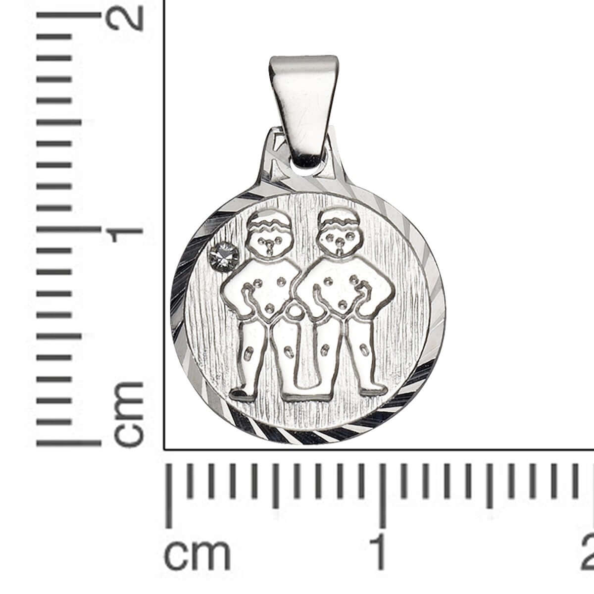 Schmuck Halsketten-Anhänger Unisex 925er Sterling Silber rhod. Sternzeichen Zwillinge 1,7cm günstig kaufen