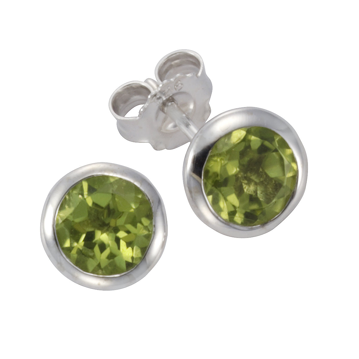 Ohrstecker 925/- Sterling Silber rhodiniert 1,75cm Peridot