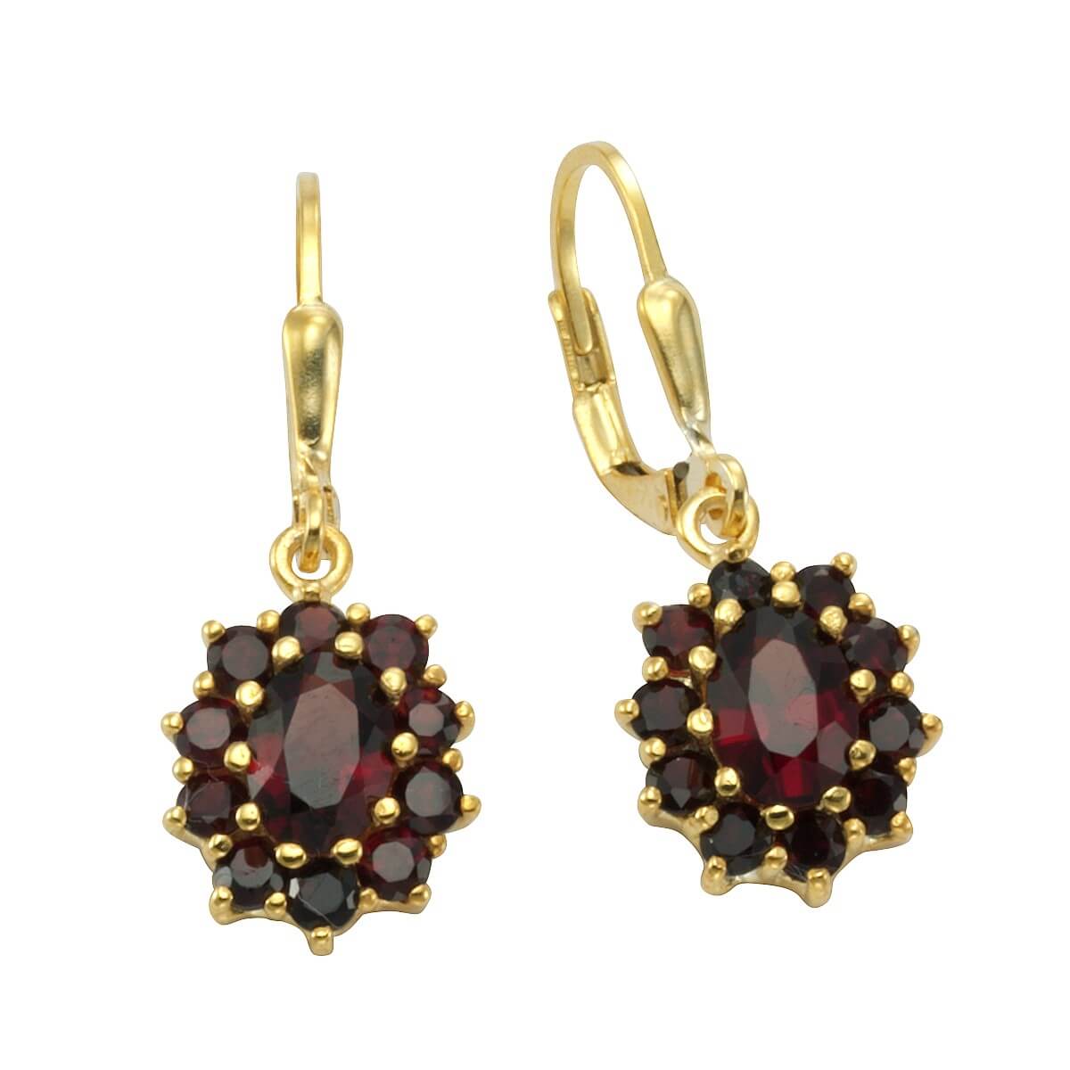 Schmuck Ohrhänger Ohrringe 925er Sterling Silber verg. 22x Granat 3,0cm, 1 Paar günstig kaufen