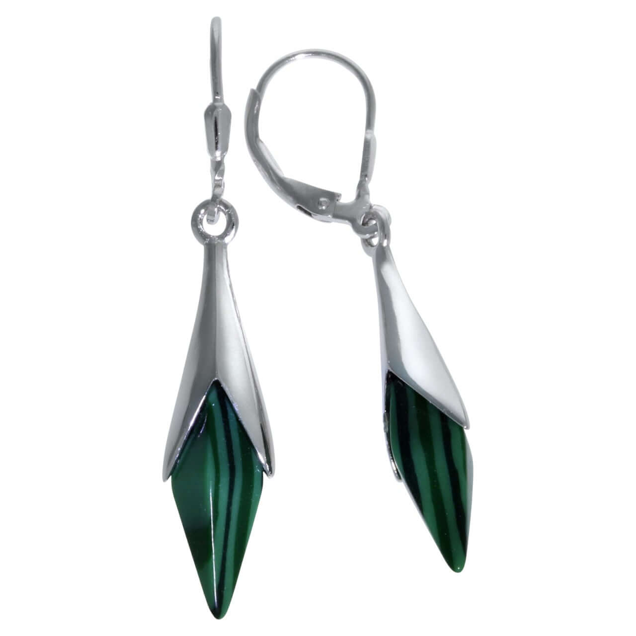 Schmuck Ohrhänger Ohrringe 925er Sterling Silber synth. Malachit 4,6cm, 1 Paar günstig kaufen
