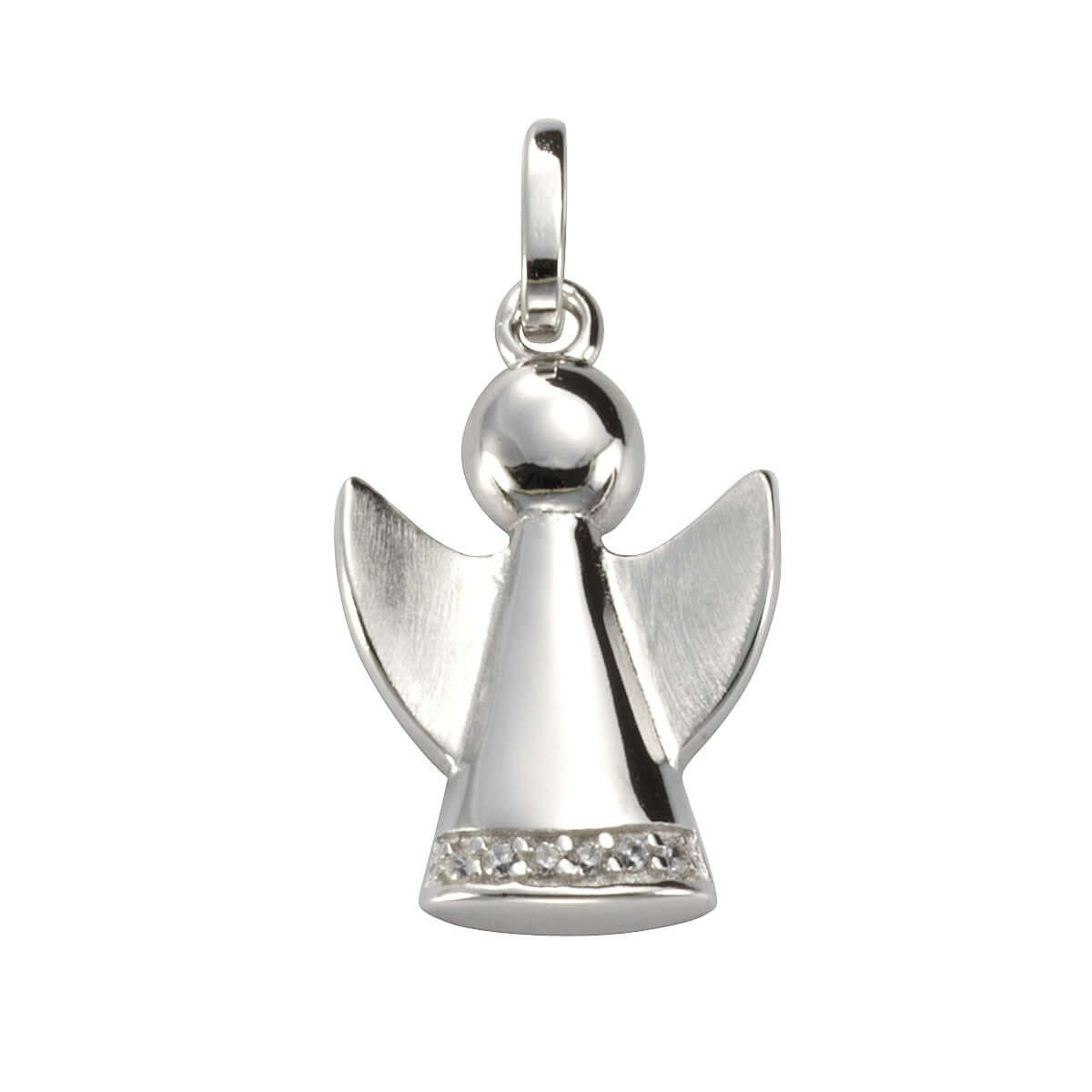 Schmuck Halsketten-Anhänger Damen 925 Silber Engel Zirkonia weiß 2,4cm günstig kaufen