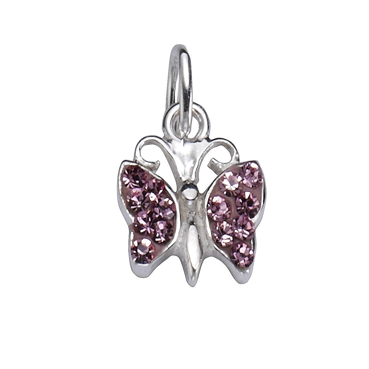 Anhänger 925/- Sterling Silber rhodiniert 1,3cm Kristall