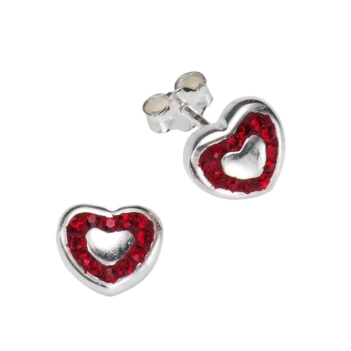 Ohrstecker 925/- Sterling Silber versilbert 0,7cm Kristall