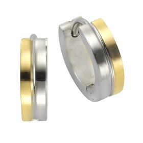 Schmuck Creolen Ohrringe Damen Edelstahl PVD gelb 1,3cm, 1 Paar günstig kaufen