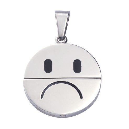 Schmuck Halsketten-Anhänger Damen Edelstahl Smiley 3,6cm günstig kaufen