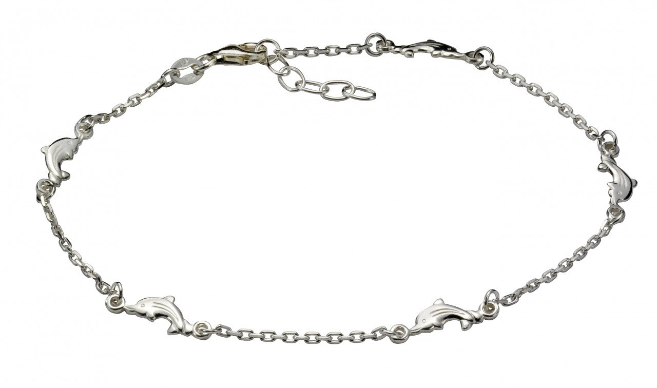 Schmuck Fusskette Damen 925 Silber rhodiniert Motiv Delfine 24cm günstig kaufen