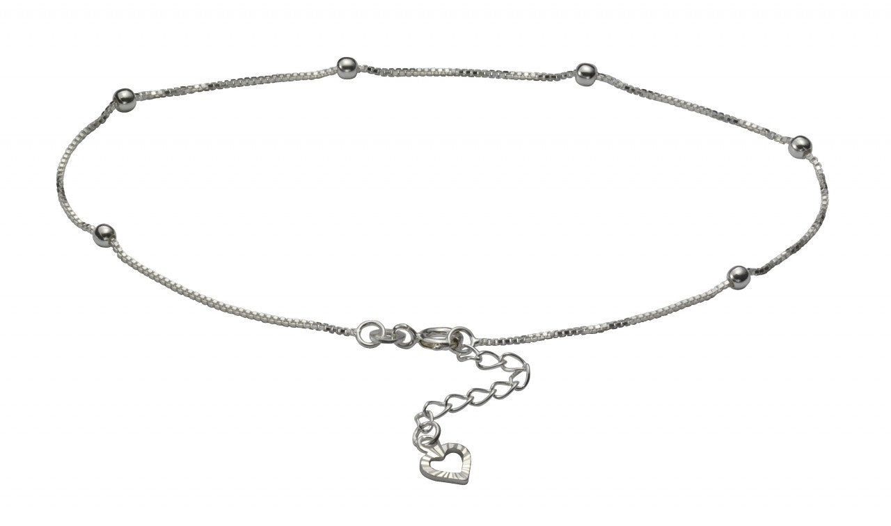Schmuck Fusskette Damen 925 Sterling Silber Kugeln 26cm günstig kaufen