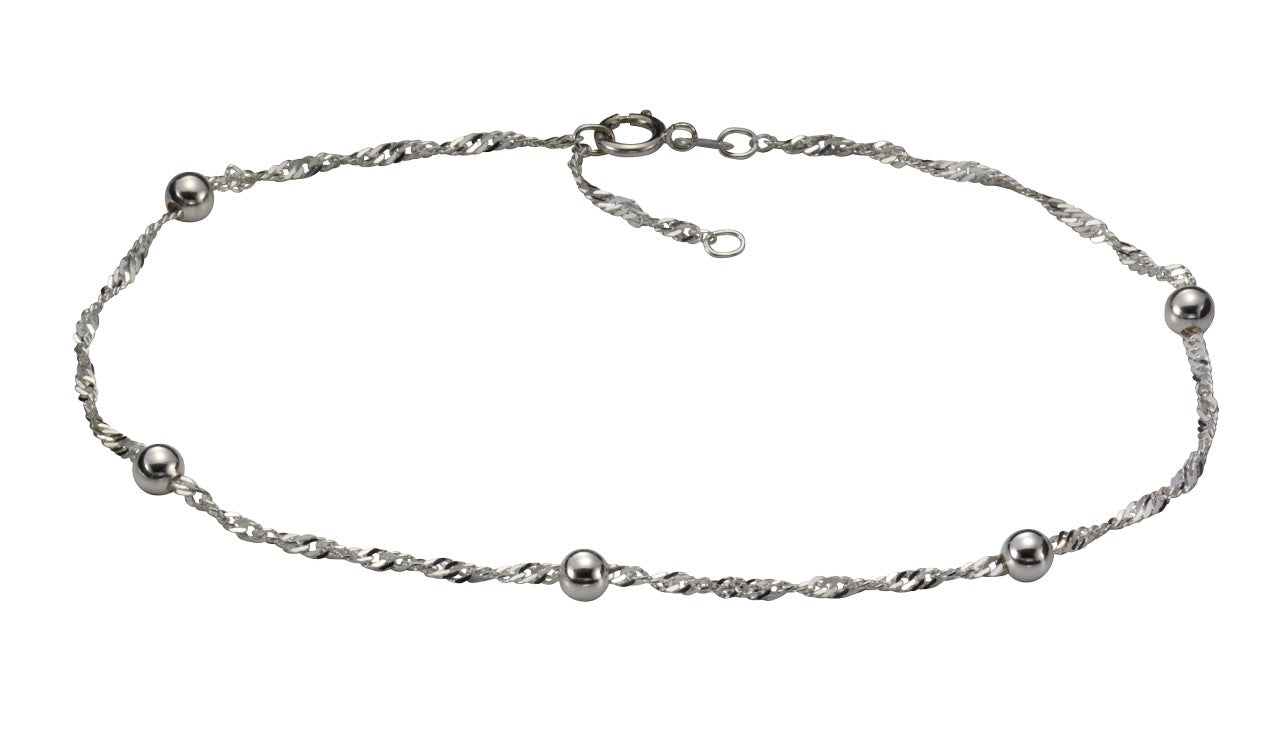 Schmuck Fusskette Damen 925 Silber mit Kugeln 24cm günstig kaufen