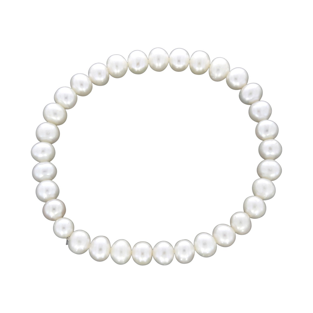 Schmuck Perlenarmband Damen Süßwasserzuchtperlen weiß 6mm 18cm günstig kaufen