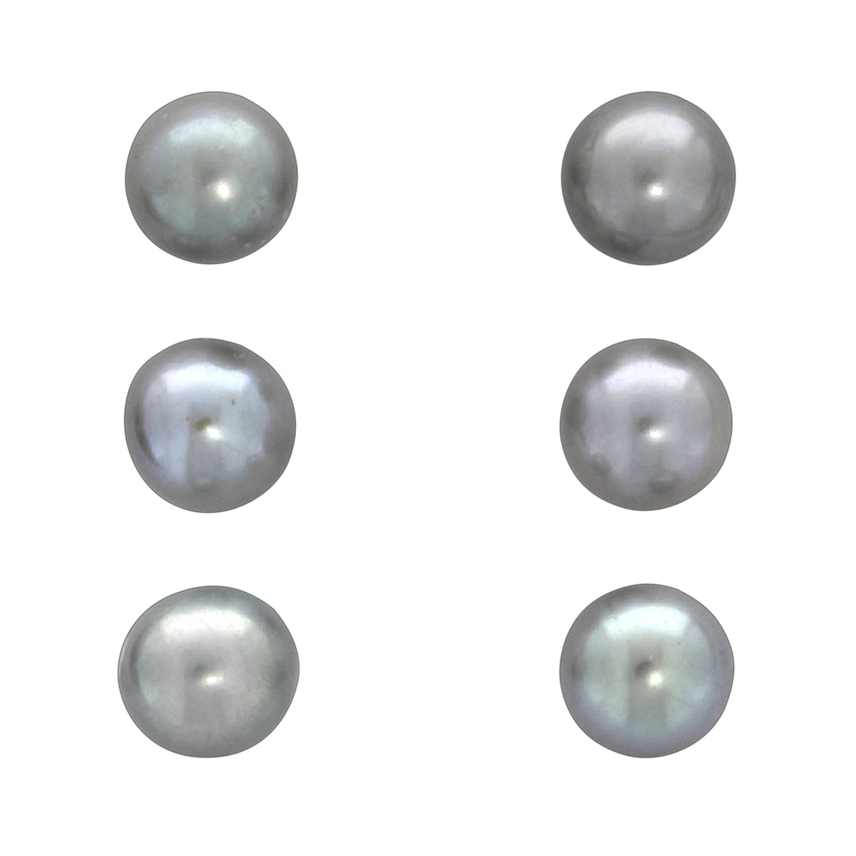 Perlen-Ohrstecker-Set 925/- Sterling Silber rhodiniert 1,2cm Süßwasserzuchtperle