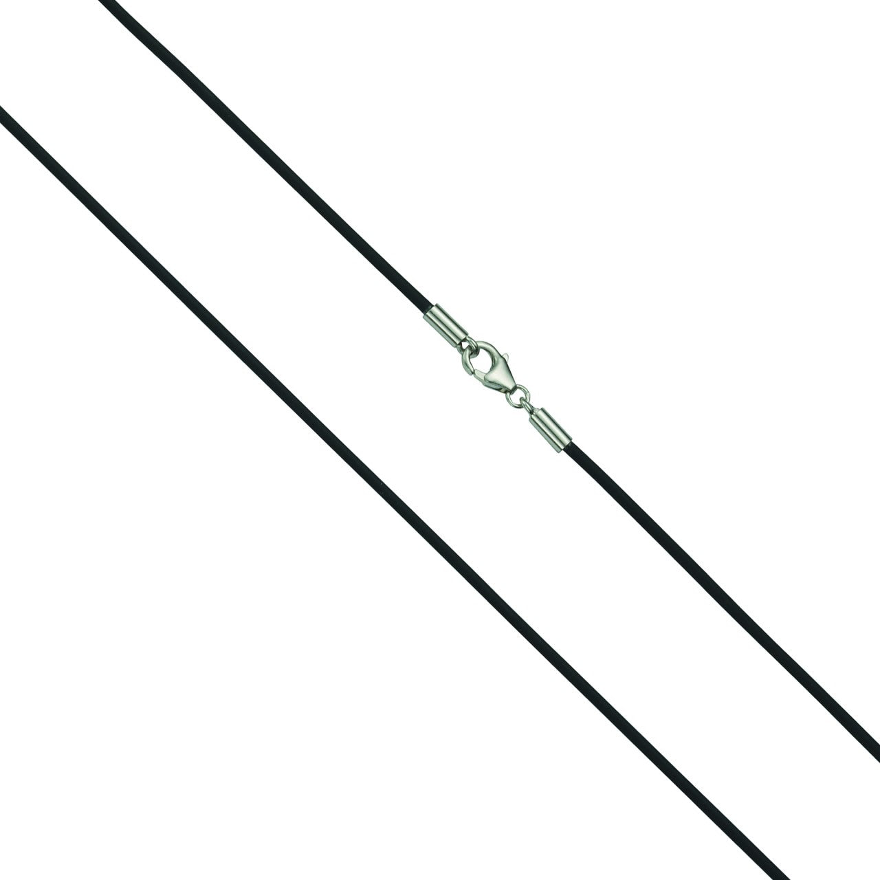 Schmuck Collier Damen 925er Sterling Silber rhod. Kautschuk 50cm günstig kaufen