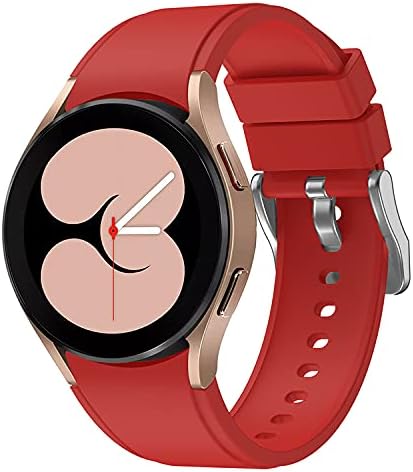 System-S Armband flexibel aus Silikon 20mm für Samsung Galaxy Watch 4 Smartwatch Rot