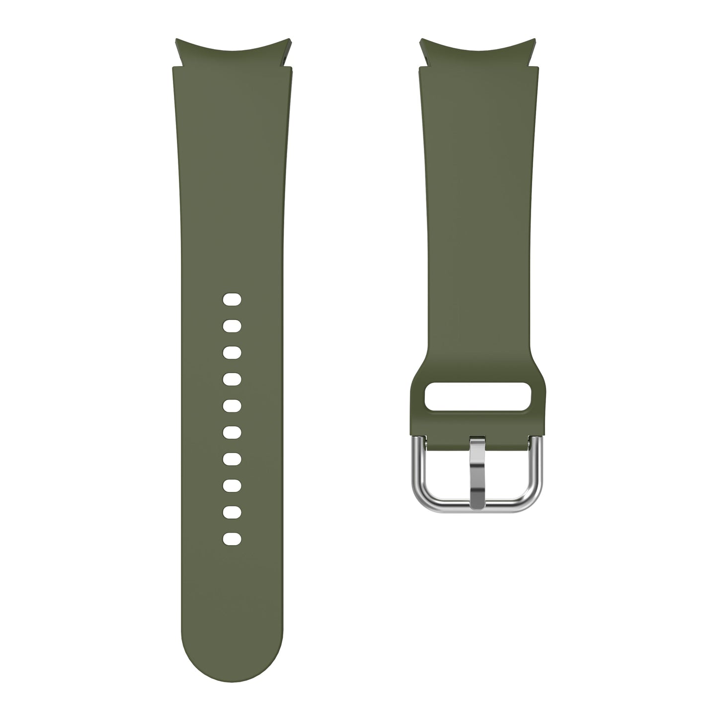 SYSTEM-S Armband flexibel aus Silikon 20mm für Samsung Galaxy Watch 4 Smartwatch Grün