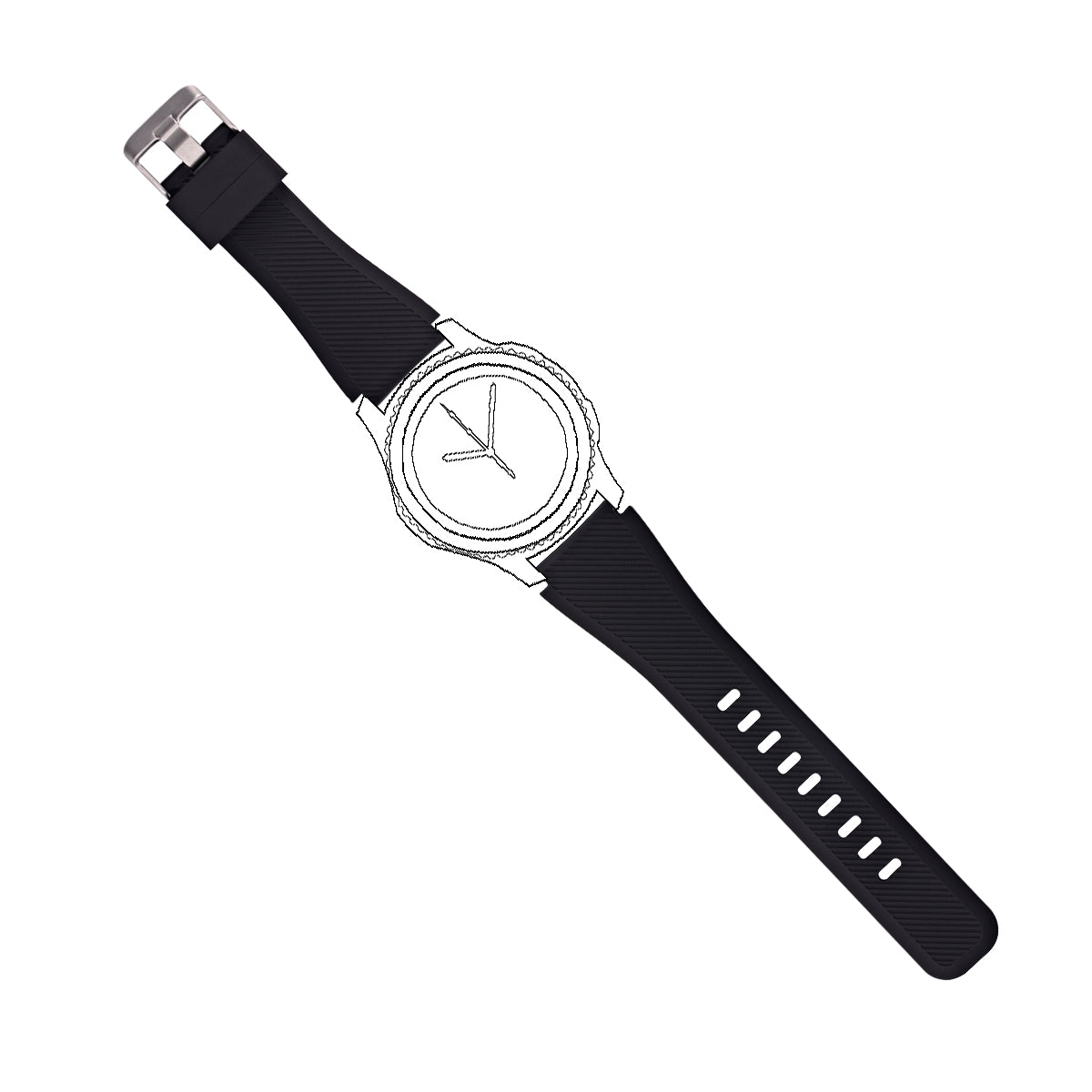 SYSTEM-S Armband flexibel aus Silikon 20mm für Samsung Galaxy Watch 4 Smartwatch Schwarz